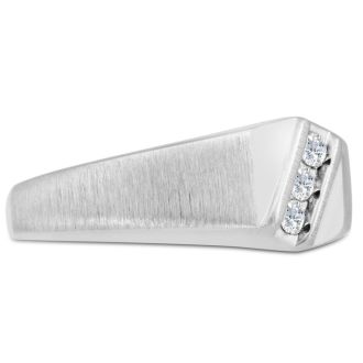 Men's 1/10ct Diamond Ring In 14K White Gold