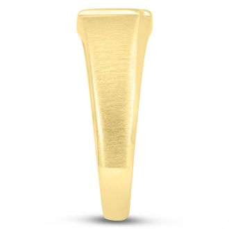 Men's 1/10ct Diamond Ring In 14K Yellow Gold