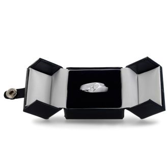 Men's 1/10ct Diamond Ring In 10K White Gold, G-H, I2-I3