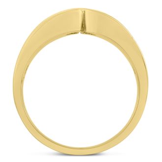 Men's 1/10ct Diamond Ring In 10K Yellow Gold