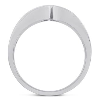 Men's 1/10ct Diamond Ring In 14K White Gold
