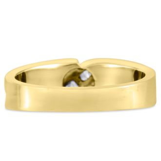 Men's 1/10ct Diamond Ring In 14K Yellow Gold