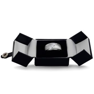 Men's 1/2ct Diamond Ring In 10K White Gold