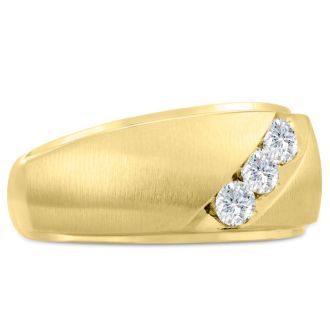 Men's 1/2ct Diamond Ring In 10K Yellow Gold