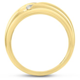 Men's 1/2ct Diamond Ring In 10K Yellow Gold