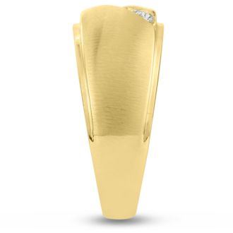 Men's 1/2ct Diamond Ring In 10K Yellow Gold