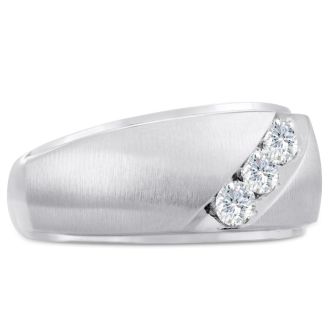Men's 1/2ct Diamond Ring In 14K White Gold