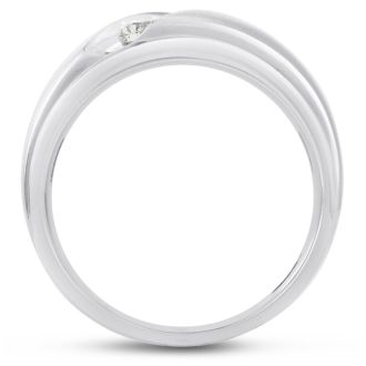 Men's 1/2ct Diamond Ring In 14K White Gold