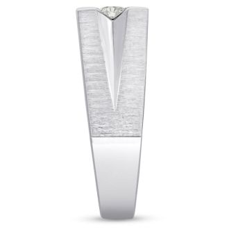 Men's 1/2ct Diamond Ring In 10K White Gold