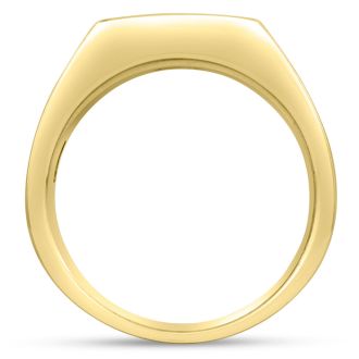 Men's 1/2ct Diamond Ring In 10K Yellow Gold