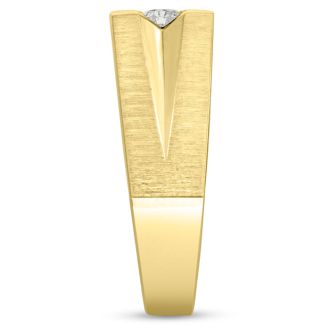 Men's 1/2ct Diamond Ring In 10K Yellow Gold