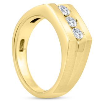 Men's 1/2ct Diamond Ring In 10K Yellow Gold