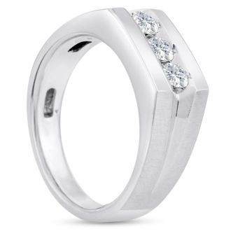 Men's 1/2ct Diamond Ring In 14K White Gold