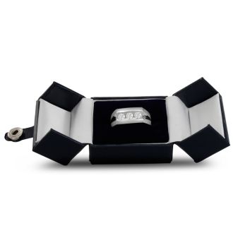 Men's 1ct Diamond Ring In 10K White Gold
