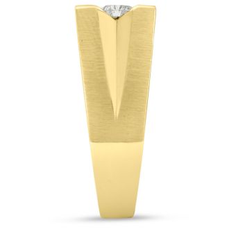 Men's 1ct Diamond Ring In 10K Yellow Gold