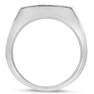 Men's 1ct Diamond Ring In 14K White Gold