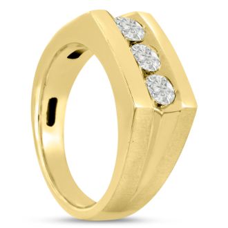 Men's 1ct Diamond Ring In 14K Yellow Gold