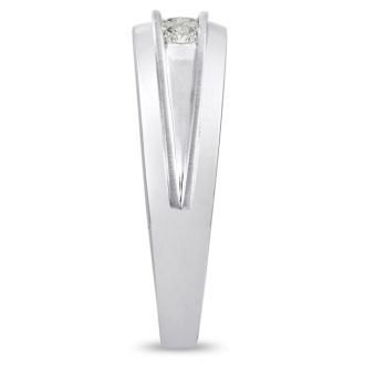 Men's 1/2ct Diamond Ring In 10K White Gold