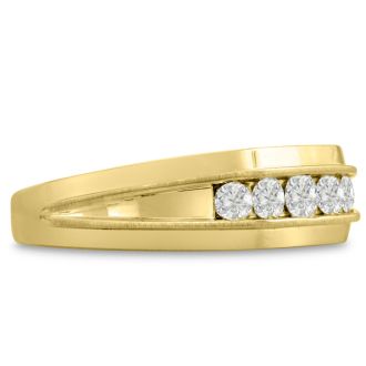Men's 1/2ct Diamond Ring In 10K Yellow Gold