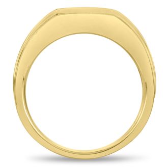 Men's 1/2ct Diamond Ring In 10K Yellow Gold