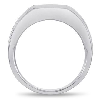 Men's 1/2ct Diamond Ring In 14K White Gold