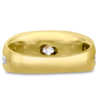 Men's 3/4ct Diamond Ring In 10K Two-Tone Gold, I-J-K, I1-I2