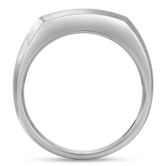 Men's 3/4ct Diamond Ring In 14K White Gold