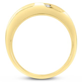 Men's 1/2ct Diamond Ring In 10K Yellow Gold