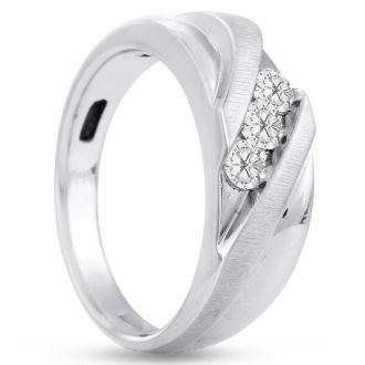 Men's 1/2ct Diamond Ring In 14K White Gold
