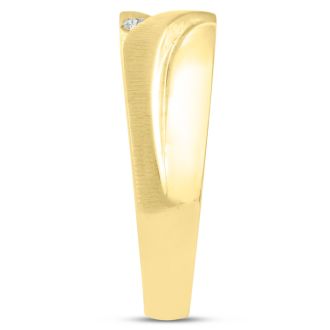 Men's 1/2ct Diamond Ring In 14K Yellow Gold