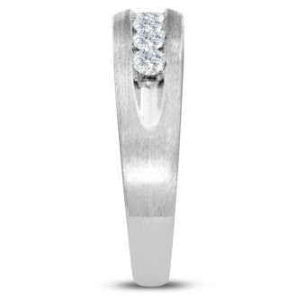 Men's 3/4ct Diamond Ring In 10K White Gold
