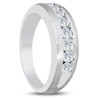 Men's 3/4ct Diamond Ring In 10K White Gold