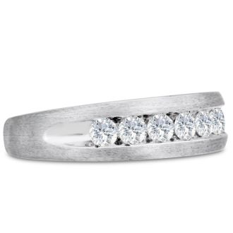 Men's 3/4ct Diamond Ring In 14K White Gold