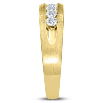 Men's 3/4ct Diamond Ring In 14K Yellow Gold