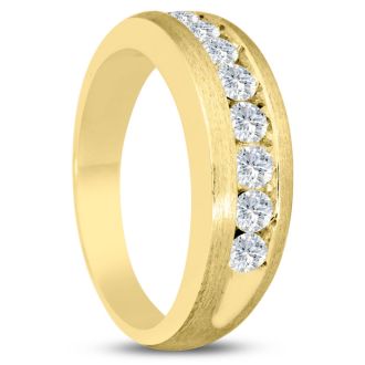 Men's 3/4ct Diamond Ring In 14K Yellow Gold