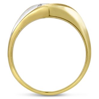 Men's 1/4ct Diamond Ring In 10K Two-Tone Gold, G-H, I2-I3