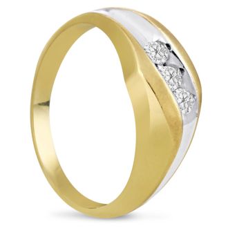 Men's 1/4ct Diamond Ring In 10K Two-Tone Gold, G-H, I2-I3