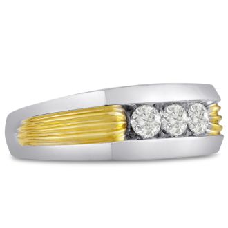 Men's 1/2ct Diamond Ring In 10K Two-Tone Gold, G-H, I2-I3