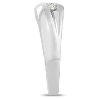 Men's 1/3ct Diamond Ring In 10K White Gold