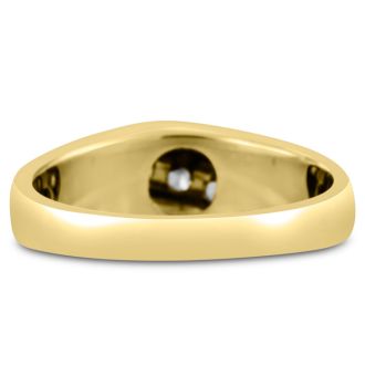 Men's 1/3ct Diamond Ring In 10K Yellow Gold, G-H, I2-I3