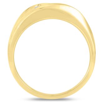 Men's 1/3ct Diamond Ring In 10K Yellow Gold