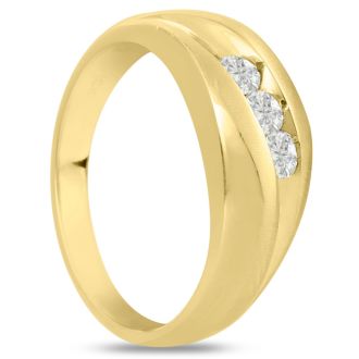 Men's 1/3ct Diamond Ring In 10K Yellow Gold