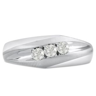 Men's 1/3ct Diamond Ring In 14K White Gold