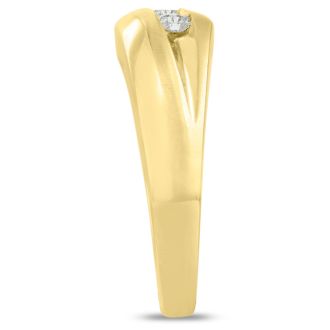 Men's 1/3ct Diamond Ring In 14K Yellow Gold