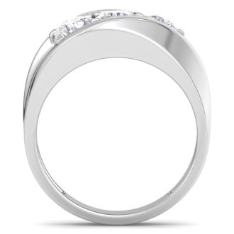 Men's 1ct Diamond Ring In 10K White Gold, G-H, I2-I3