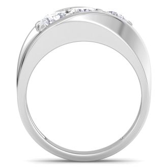 Men's 1ct Diamond Ring In 10K White Gold
