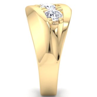 Men's 1ct Diamond Ring In 10K Yellow Gold
