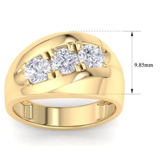 Men's 1ct Diamond Ring In 10K Yellow Gold