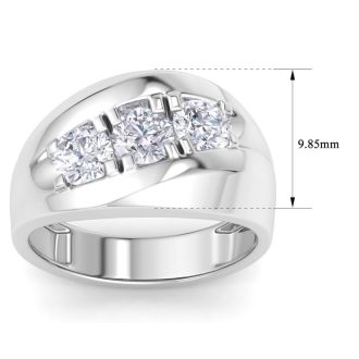 Men's 1ct Diamond Ring In 14K White Gold