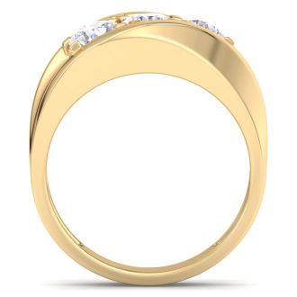 Men's 1ct Diamond Ring In 14K Yellow Gold